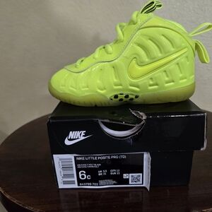 Nike Little Posite Pro TD Kids Shoes - Neon Green